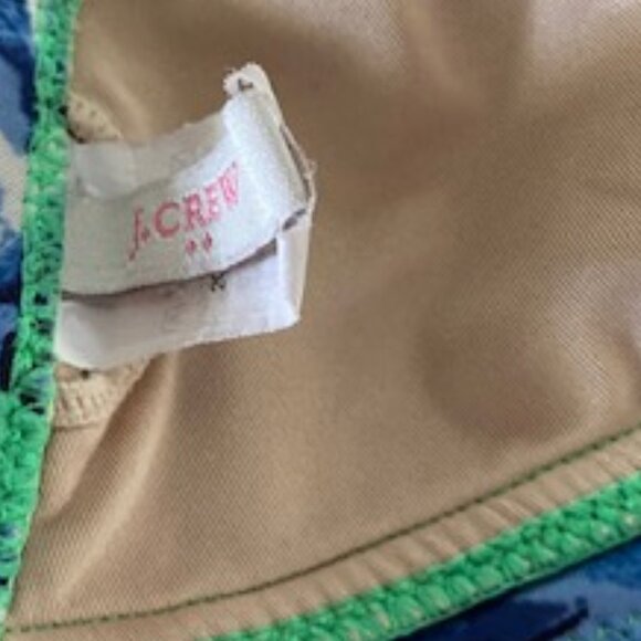 J. Crew Factory Floral Green and Blue V-Neck Bikini Top, Size S - Picture 4 of 7